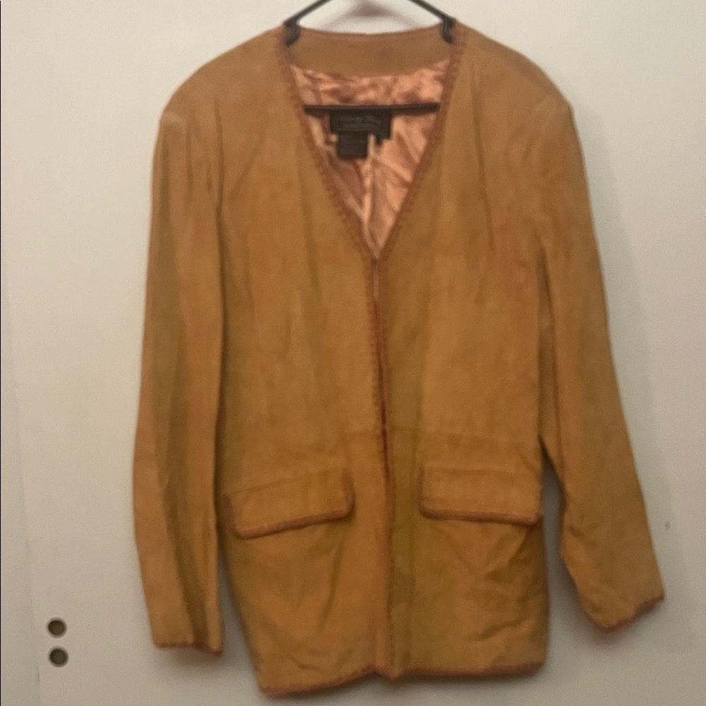 Terry Lewis Classic Luxuries Orange Suede/ Leather Jacket size 1X
